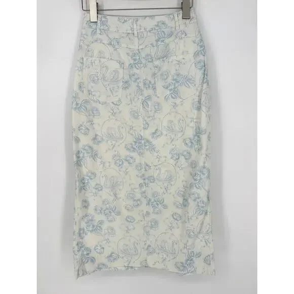 For Love & Lemons  Chantal Denim Midi Skirt - Picture 7 of 8